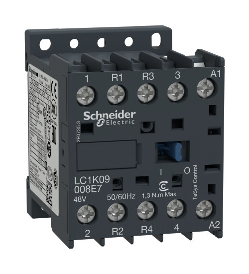 LC1K09008B7 - TeSys K contactor AC 4P (2 NO + 2 NC) AC AC-1 <= 440 V 20 A - 24 V AC coil - Schneider Electric