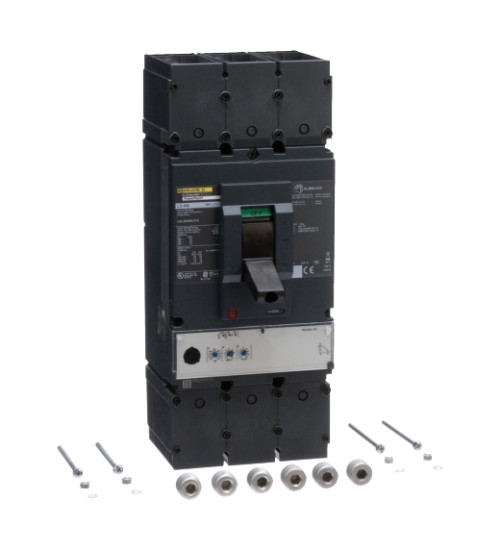 Square D LGL36400U31X - Circuit breaker, PowerPacT L, 400A, 3 pole, 600VAC, 18kA, lugs, MicroLogic 3.3, 80% - Schneider Electric