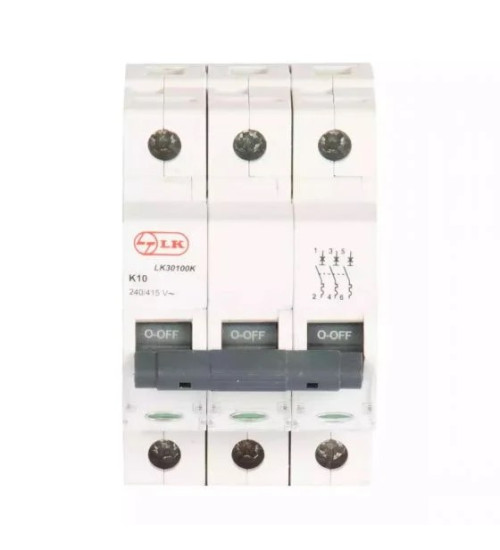 LK30320K - 32A, 3P, 10kA, K Curve, MCBs exclusively for Agricultural Pumps - L&T