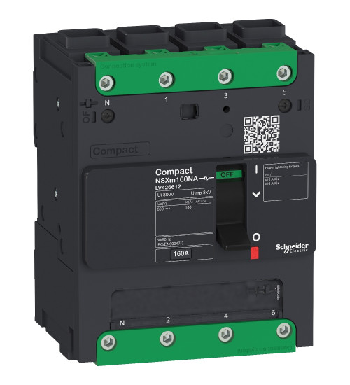 LV426611 - switch disconnector Compact NSXm NA, 4P , 100A rating, EverLink connectors AC Schneider Electric