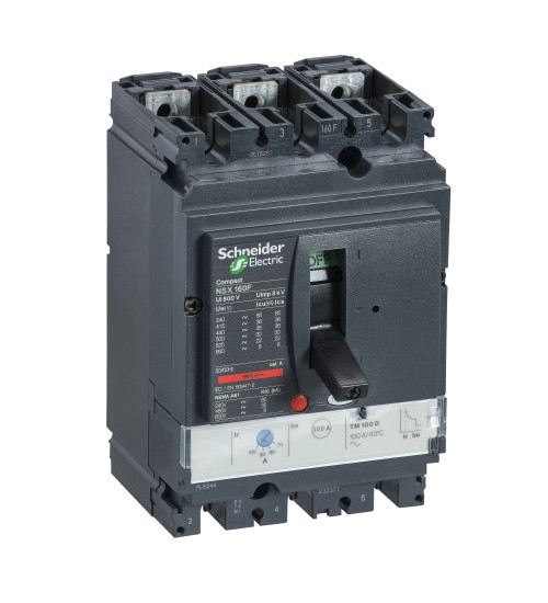 LV430670 - circuit breaker Compact NSX160H, 70kA at 415V AC, TMD trip unit 160A, 3 Poles 3d - Schneider Electric