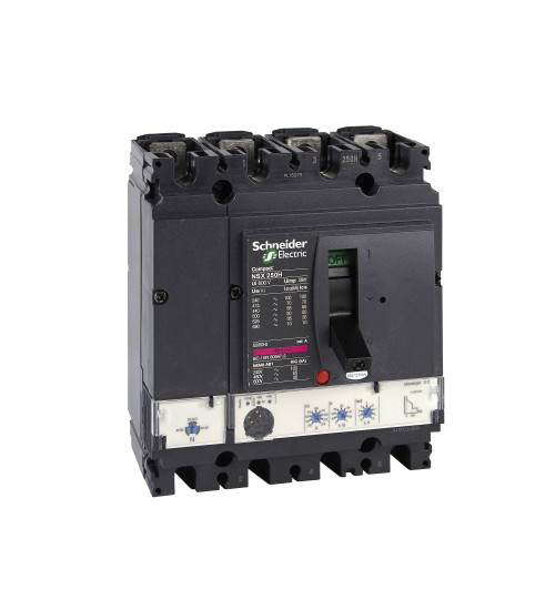 LV431150 - circuit breaker Compact NSX250B, 25kA at 415V AC, Micrologic2.2 trip unit 250A, 4 Poles 4d - Schneider Electric