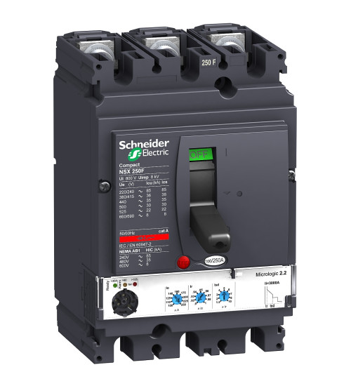 LV431160 - circuit breaker Compact NSX250F, 36kA at 415V AC, Micrologic2.2M trip unit 220A, 3 Poles 3d - Schneider Electric