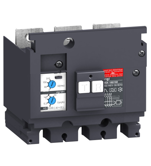 LV431535 - Vigi add - on protection module, Compact NSX250, EasyPact CVS250, MHtype, 200V AC to440V AC, 30m at o10A, 3 Poles AC Schneider Electric