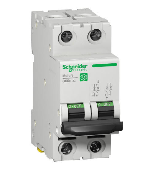 M9U21204 - Multi 9 - C60H-DC - MCB - 2P - 4 A - C Curve - 500 V DC - 10 kA - Schneider Electric