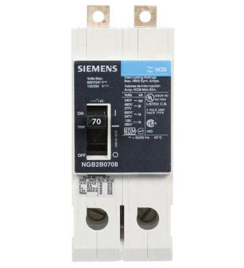 NGB2B070B - Bolt On - 70 Amp - 2 Pole - 600 Volt - Siemens