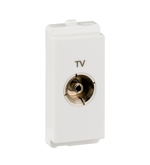 P4500 - TV socket, Livia, coaxial, clip-in, 1 module, white AC Schneider Electric