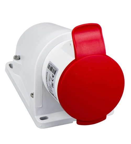 PKF32W435 - PratiKa socket - screw - angled - 32A - 3P + N + E - 380...415 V AC - wall - Schneider Electric