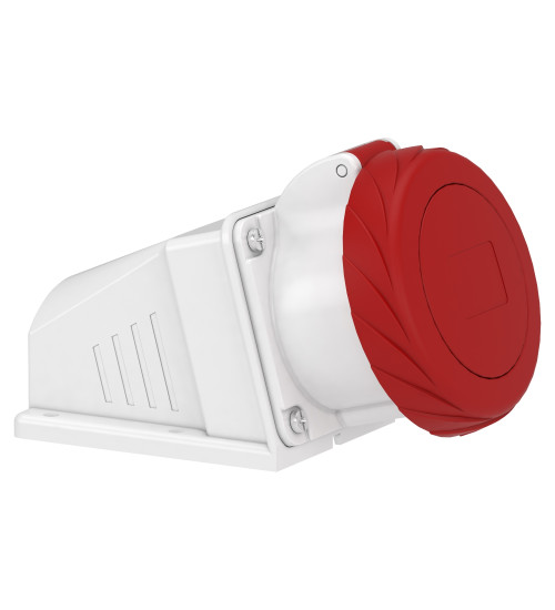 PKF32W734 - PratiKa socket - screw - angled - 32A - 3P + E - 380...415 V AC - wall - Schneider Electric