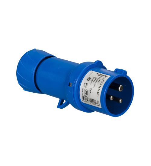 PKX16M423 - PratiKa wander plug - straight - 16 A - 2P + E - 200...250 V AC - IP44 - Schneider Electric