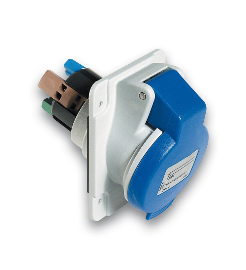 PKY16F423 - PratiKa socket - fast - angled - 16A - 2P + E - 200...250 V AC - panel - Schneider Electric