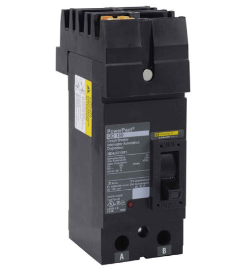 Square D QDA221501 - Circuit breaker, PowerPacT Q, 150A, 2 pole, 240VAC, 25kA, I - Line, thermal magnetic, 80%, AB | Schneider Electric