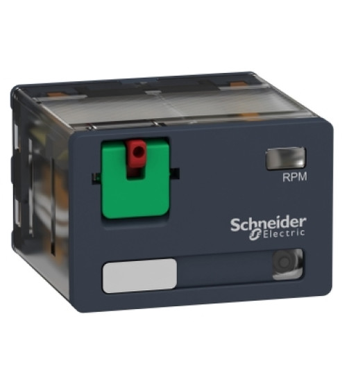 RPM42F7 - plug-in relay, Harmony electromechanical relays, 15A, 4CO, with LED, lockable test button, 120V AC - Schneider Electric