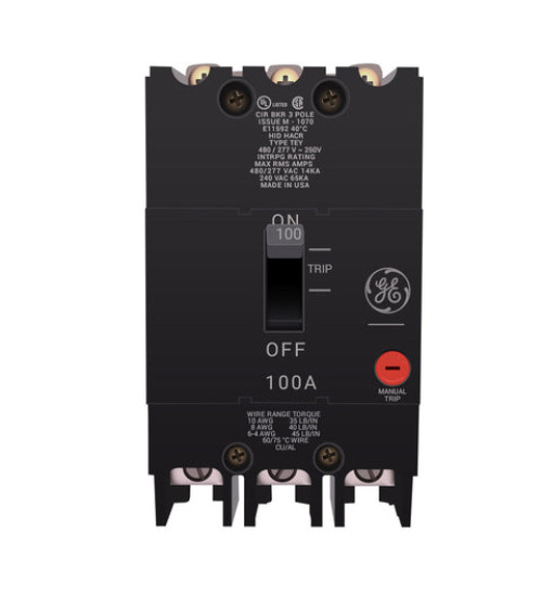 TEY3100 - GE - Bolt - On - 100 Amp - 3 Pole - 480 Volt