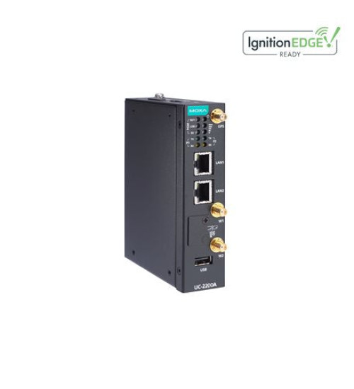 UC-2222A-T-US, IEC 61850-3 managed DIN-rail Ethernet switch, with 8 10/100BaseT(X) ports and 2 100BaseFX multi-mode ports with ST connectors, 1 isolated power supply (24 VDC), -40 to 85°C operating temperature