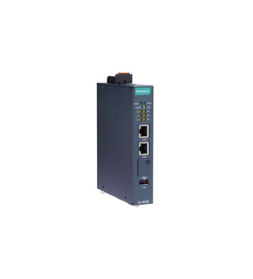 UC-8210-T-LX-S, Arm Cortex-A7 dual-core 1 GHz IIoT gateway with built-in TPM module, 1 CAN port, 4 DIs, 4 DOs, -40 to 85°C operating temperature