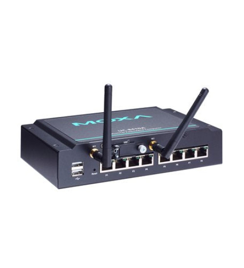 UC-8410A-T-LX, Arm-based wireless-enabled wall-mount industrial computer with Cortex-A7 1 GHz dual-core, 1 SD slot with 1 GB card preinstalled, 512 MB DDR3L RAM, 8 serial ports, 4 DIs, 4 DOs, 3 Ethernet ports, wireless enabled, 1 mSATA slot, 1 USB port, Debian 8, -40 to 75°C operating temperature
