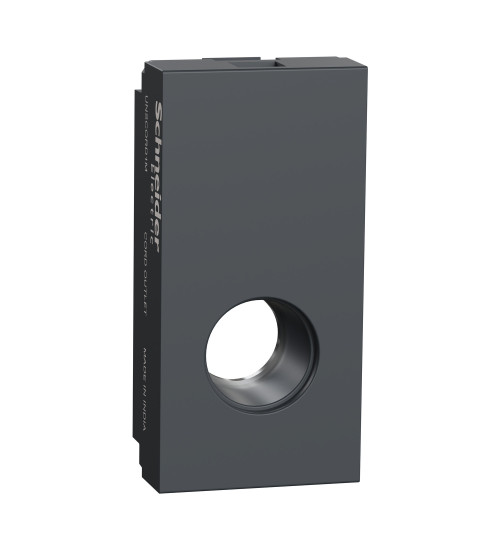 UNSCORD1M_GY - Cable outlet, Unica Pure, snap-in, 1 module, grey - Schneider Electric