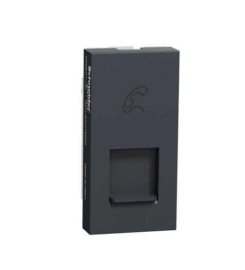 UNSRJ11_1M_GY - Telephone socket, Unica Pure, RJ11, with shutter, grey - Schneider Electric