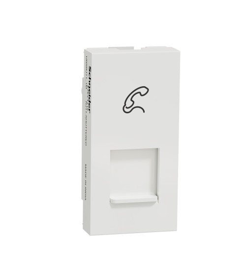 UNSRJ11_1M_WE - Telephone socket, Unica Pure, RJ11, with shutter, white AC Schneider Electric