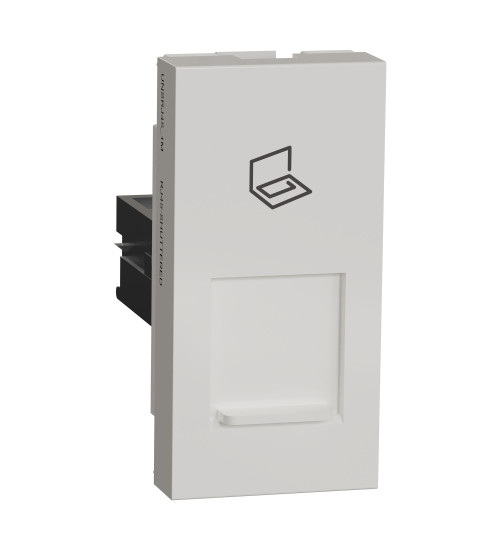 UNSRJ45_1M_WE - Telephone socket, Unica Pure, Cat6 RJ45, with shutter, white - Schneider Electric