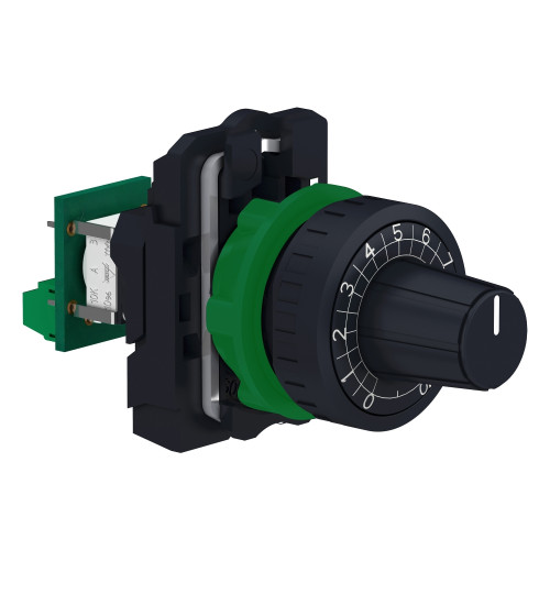 XB5AD912R4K7 - Complete potentiometer, Harmony XB5, plastic, 22mm, 4K7 - Schneider Electric
