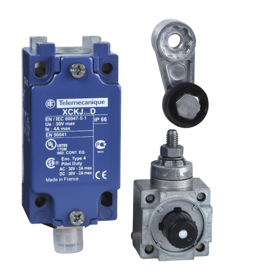 XCKJ10514D - Limit switch, XC Standard, XCKJ, steel roller lever ball bearing, 1NC+1 NO, snap, M12 - Telemecanique Sensors