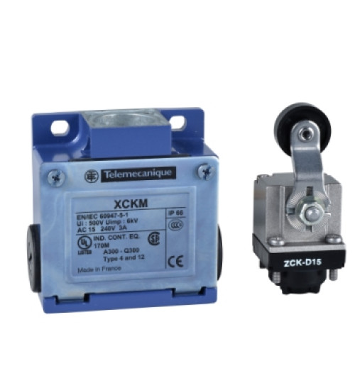 XCKM515 - Limit switch, Limit switches XC Standard, XCKM, thermoplastic roller lever, 1NC+1 NO, slow break, Pg11 - Telemecanique