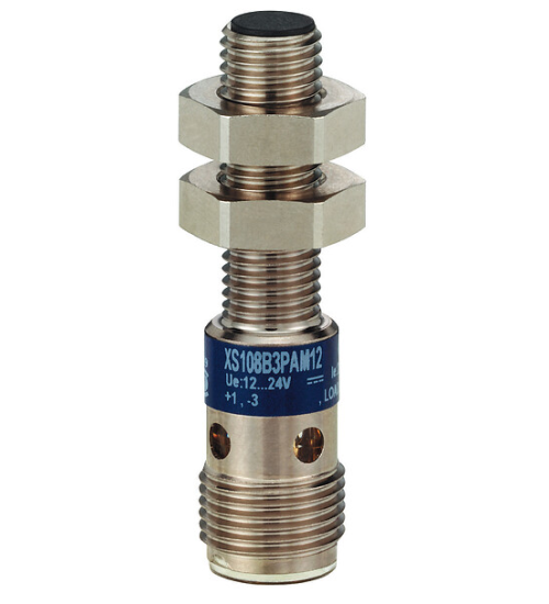 XS108B3NAM12 - inductive sensor XS1 M8, L45mm, stainless, Sn2.5mm, 12.24VDC, M12 - Telemecanique Sensors