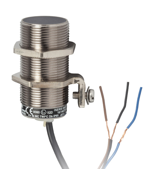 XS1M30AB120EX - Inductive proximity sensors XS for hazardous area dust, inductive sensor analog, M30, Sn10mm, 12..24 VDC, cable 2 m - Telemecanique Sensors