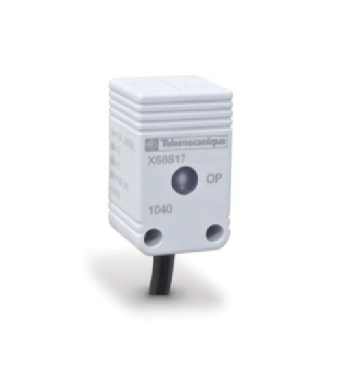 XS8S174NAL2C - Inductive proximity sensors XS, little square 17x17mm, PBT, non flush, Sn 8 mm, NPN, NO, cable 2 m - Telemecanique