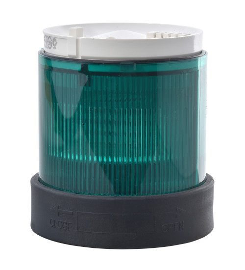 XVBC2G3 - Illuminated unit for modular tower lights, plastic, green, Ø70, steady, integralLED, 120V AC AC Schneider Electric