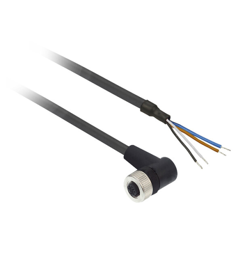 XZCP1241L10 - Pre wired connectors XZ, elbowed female, M12, 4 pins, cable PUR 10 m - Telemecanique Sensors