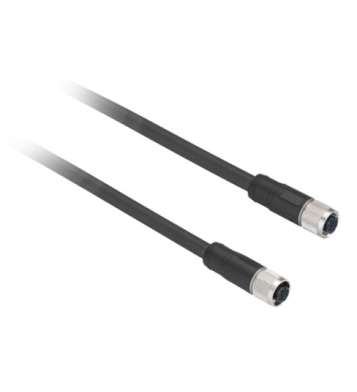 XZCPV11V12L2 - Pre wired connectors XZ, straight female, M12, 5 pins, cable PVC 2 m - Telemecanique