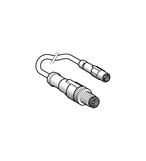 XZCR1501040G2 - Jumper cable XZ, male straight M12 3 pin, female straight Ø 8 mm 3 pin, PUR 2 m - Telemecanique Sensors