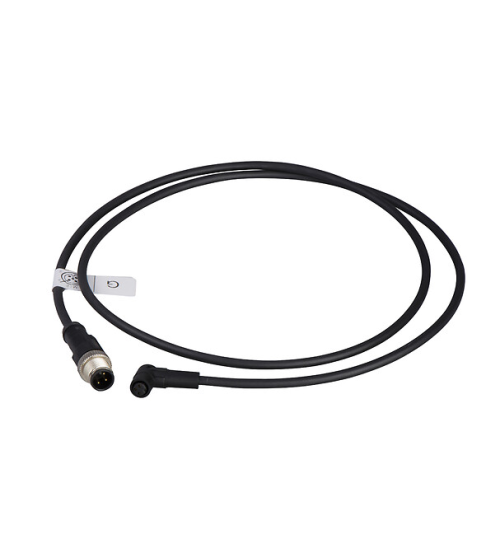 XZCR1502040G2 - Jumper cable XZ, male straight M12 3 pin, female elbowed Ø 8 mm 3 pin, PUR 2 m - Telemecanique Sensors
