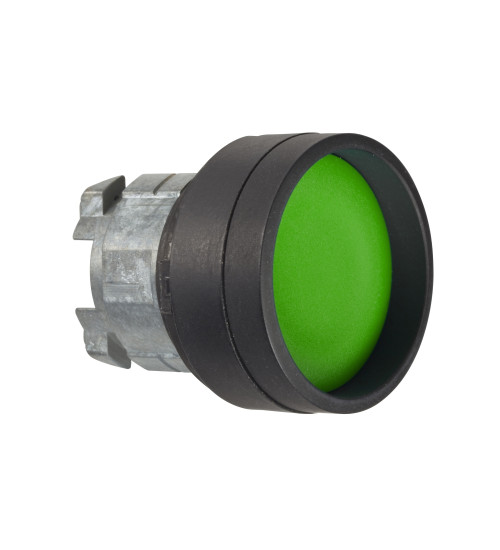 ZB4BA367 - green recessed pushbutton head diameter22 spring return unmarked - Schneider Electric