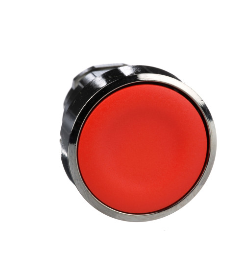 ZB4BA4 - Push button head, metal, flush, red, diameter22, spring return, unmarked - Schneider Electric