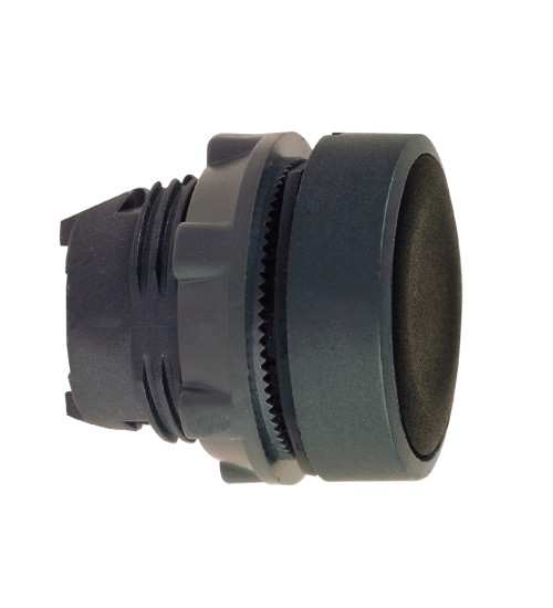 ZB5AA2 - Push button head, plastic, flush, black, diameter22, spring return, unmarked - Schneider Electric