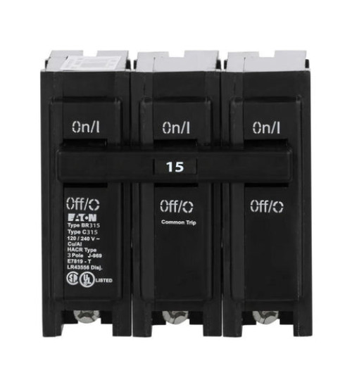 BR315 - Eaton Cutler-Hammer 15 Amp 3 Pole Circuit Breaker