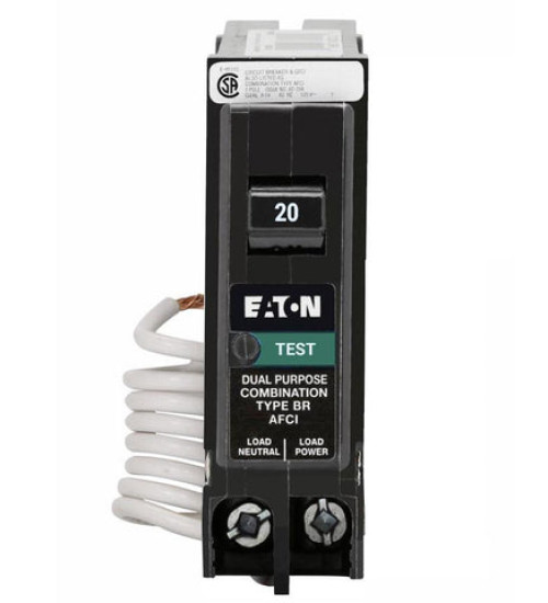BRN120AFC - Eaton Cutler-Hammer 20 Amp Single Pole Combination Arc Fault (AFCI) Circuit Breaker