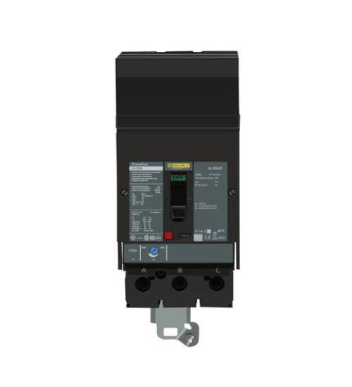 Square D JDA36175 - Circuit breaker, PowerPacT J, 175A, 3 pole, 600VAC, 14kA, I - Line, thermal magnetic, 80%, ABC | Schneider Electric